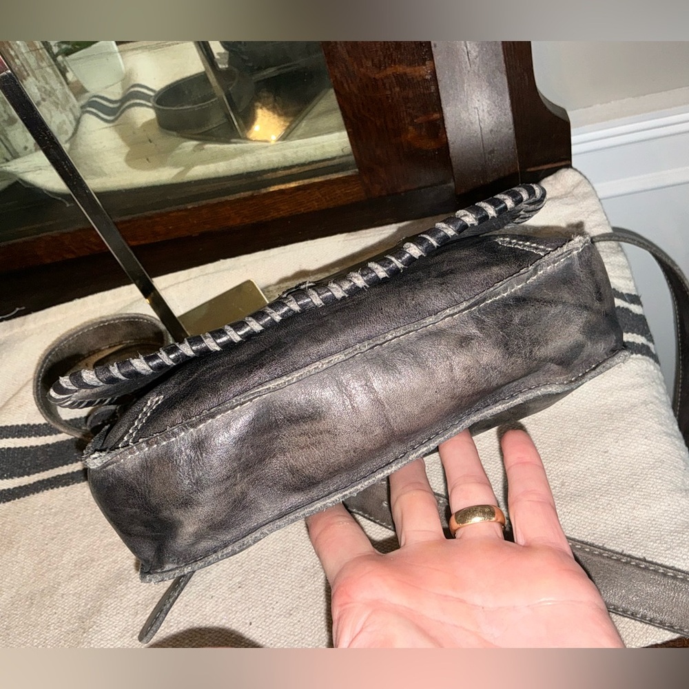 Bed Stu Leather Frankie Crossbody Bag Black Rustic Brown Retail $175 - Picture 9 of 15